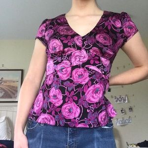 Flower print blouse